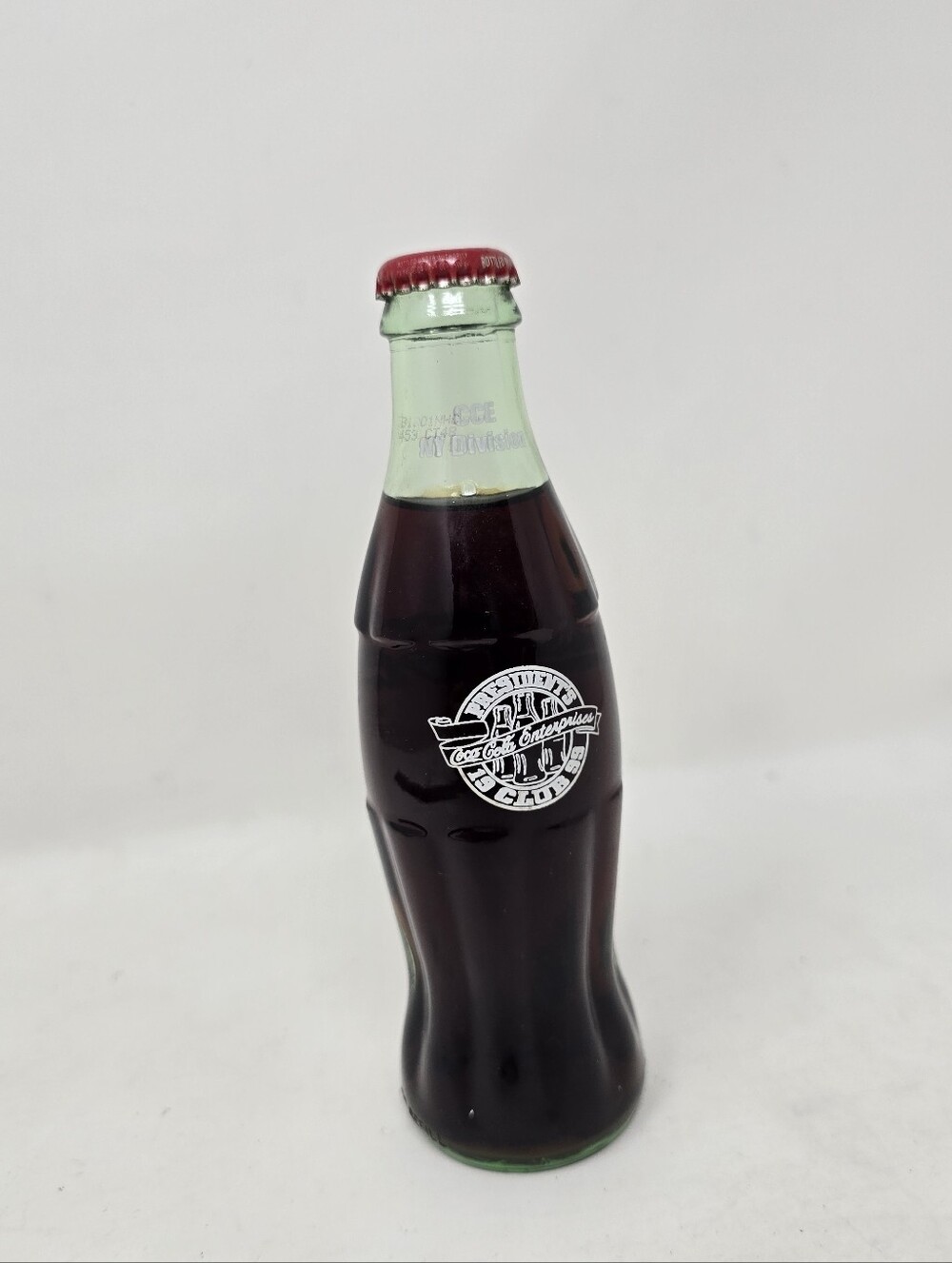 Vintage 90s Coca Cola Glass Bottle 99 Presidents Club 99 Full